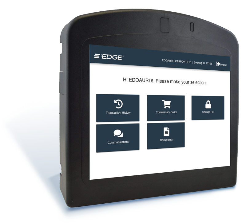 Edge kiosk device with screen