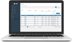 Laptop showing KeepTrak dashboard